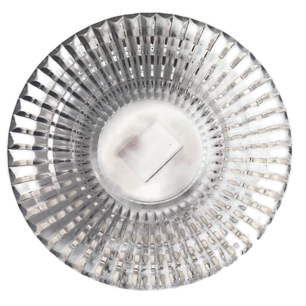 Mikasa Diamond Fire Crystal Pillar Candle Holder 7" Made in Japan EUC